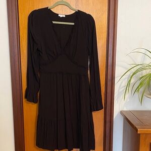 Maurices Black Long Sleeve Dress - Size: M
